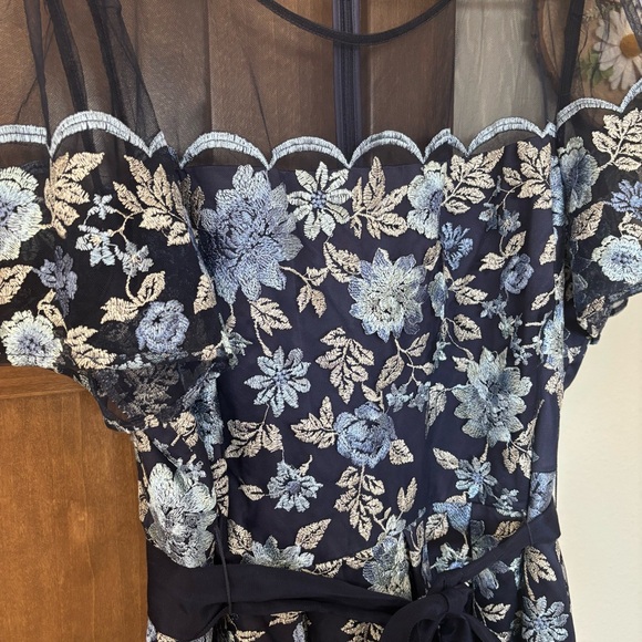 Eliza J Plus Size Embroidered Mesh Dress Navy Blue Floral 20W - Picture 10 of 16